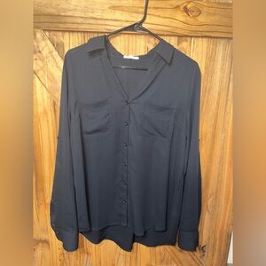 Maurices Black Button Down Shirt